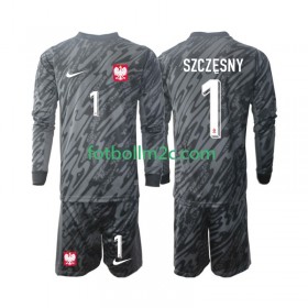Fußballtrikots Polen Szczesny 1 Torwart Kinder Auswärts Trikotsatz 2024 Langarm